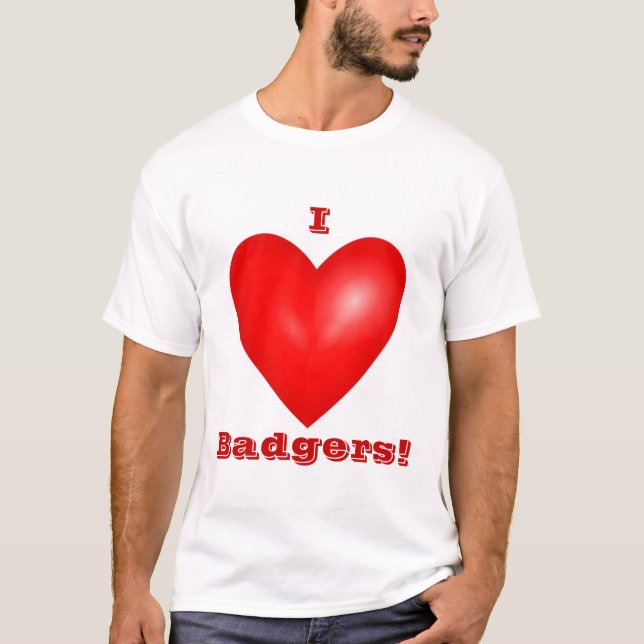 T-shirt I Love Badgers Unisex (Devant)