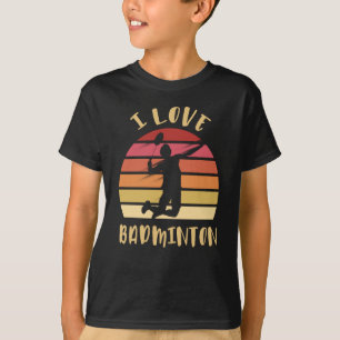 T-shirt I Love Badminton Jump Smash