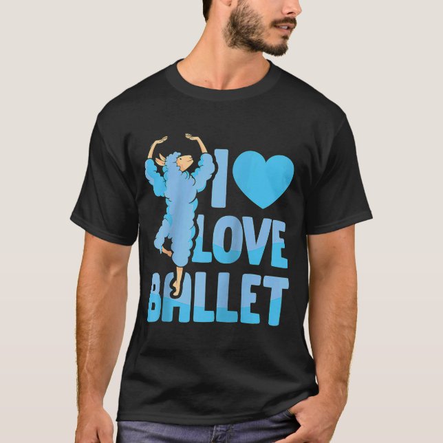 T-shirt I Love Ballet Hobby Danse Danse Ballerina Raglan (Devant)