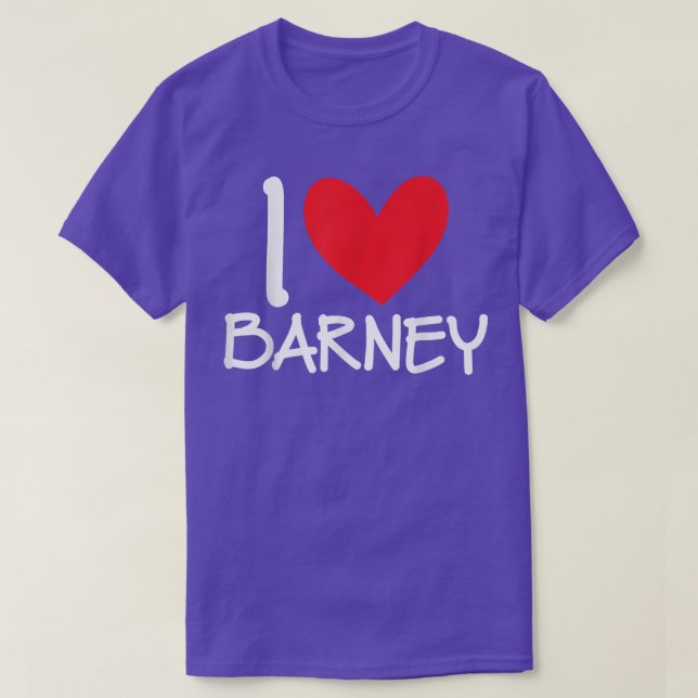T-shirt I Love Barney Nom Coeur Hommes Personnalisés Guy B (Design devant)