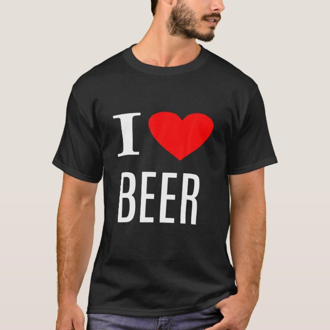 T-shirt I Love Beer - Amateur de bière (Devant)