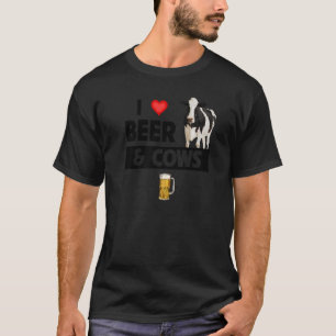 T-shirt I Love Beer and Cows Agriculture Christian Farm An