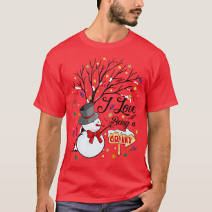 T-shirt I Love Being a Granny Snowman Funny Family Christm