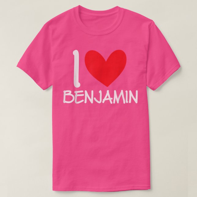 T-shirt I Love Benjamin Name Personalized Men Guy BFF Frie (Design devant)