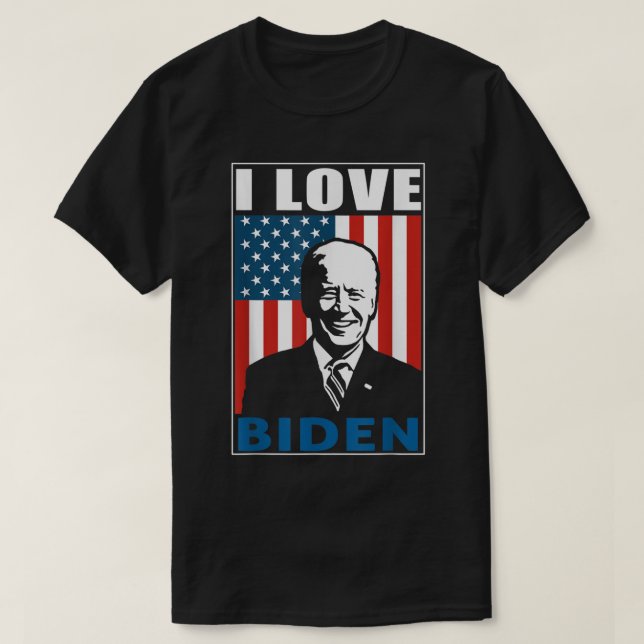 T-shirt I Love Biden Drapeau Pro Président Joe Biden Améri (Design devant)