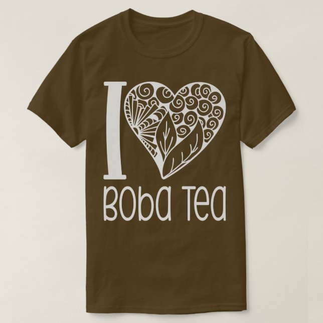T-shirt I Love Boba Tea for Bubble Tea Lovers 1005 (Design devant)