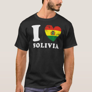 T-shirt I Love Bolivia Heart Flag Bolivie