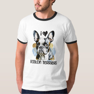 T-shirt I Love Boston Terriers