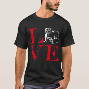 T-shirt I Love Bulldogs - Tee de couleur foncée