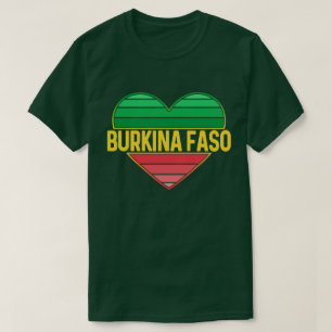 T-shirt I Love Burkina Faso, Heart Burkinabè