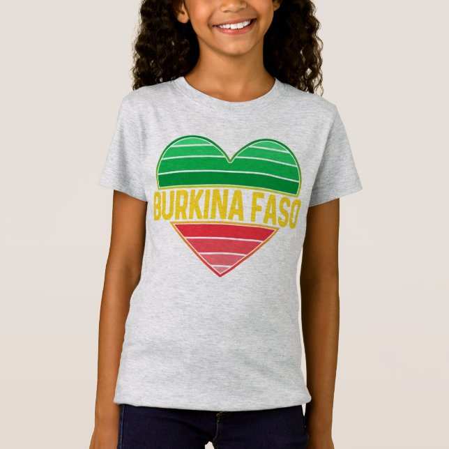 T-Shirt I Love Burkina Faso, Heart Burkinabè (Devant)
