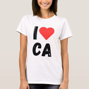 T-shirt I Love CA - California Heart Design