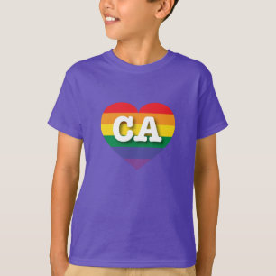 T-shirt I Love California Rainbow Heart