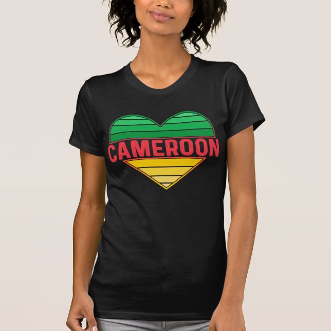 T-shirt I Love Cameroon, Coeur camerounais (Devant)