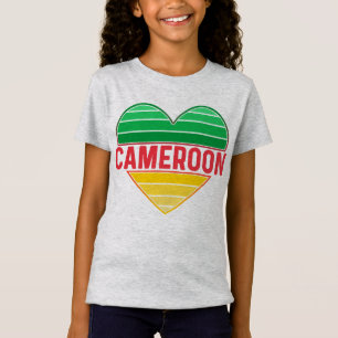 T-Shirt I Love Cameroon, Coeur camerounais