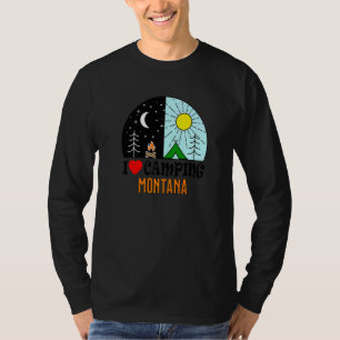 T-shirt I Love Camping Montana America Outdoors Nature Ran