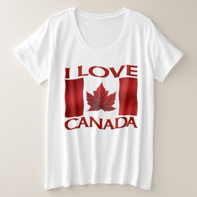 T-shirt I Love Canada Femmes Plus Taille Canada Te (Design devant)
