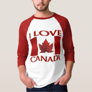 T-shirt I Love Canada Jersey Canada Souvenir Sports Shirt
