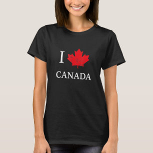T-shirt I Love Canada Maple Leaf Heart Canada Day Tee