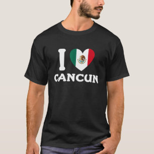 T-shirt I Love Cancun Heart Mexico Flag