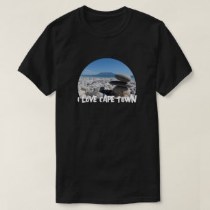 T-shirt I Love Cape Town Table Mountain Stoppés de galets