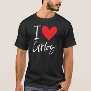 T-shirt I Love Carlos Nom Fille Personnalisée Femme Bff Fr