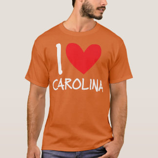 T-shirt I Love Carolina Nom Fille Personnalisée Femme Bff 