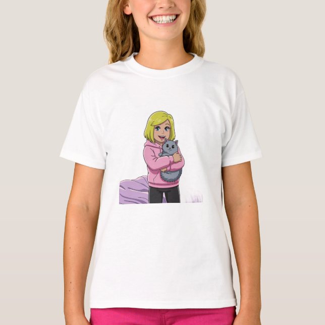 T-shirt I love cat (Devant)