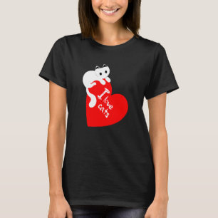 T-shirt I Love Chats chat chatons animaux amis coeur