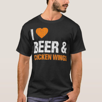 T-shirt I Love Chicken Wings Beer Drôle Nourriture Manger