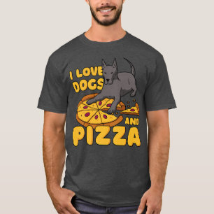 T-shirt I Love Chiens Et Pizza Chien Propriétaire Puppy Pe