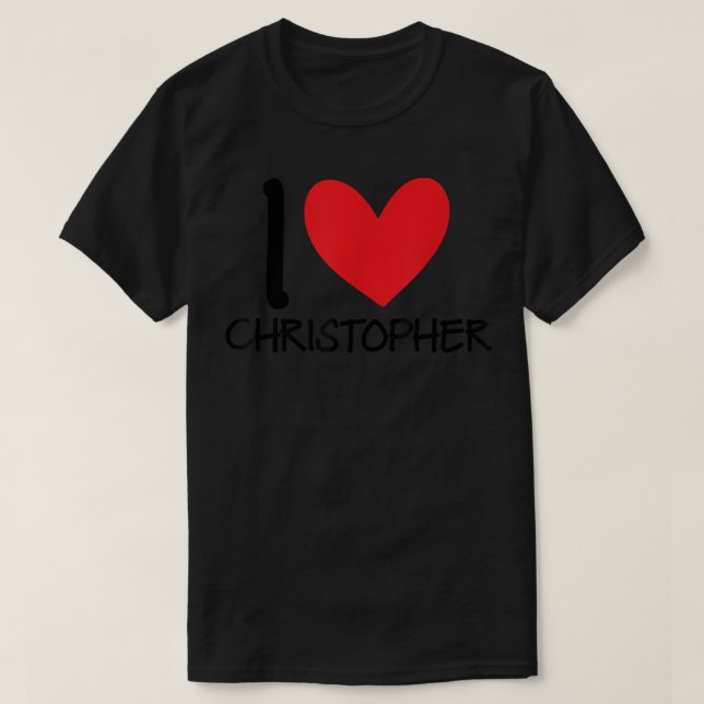 T-shirt I Love Christopher Nom Hommes Personnalisés Guy BF (Design devant)