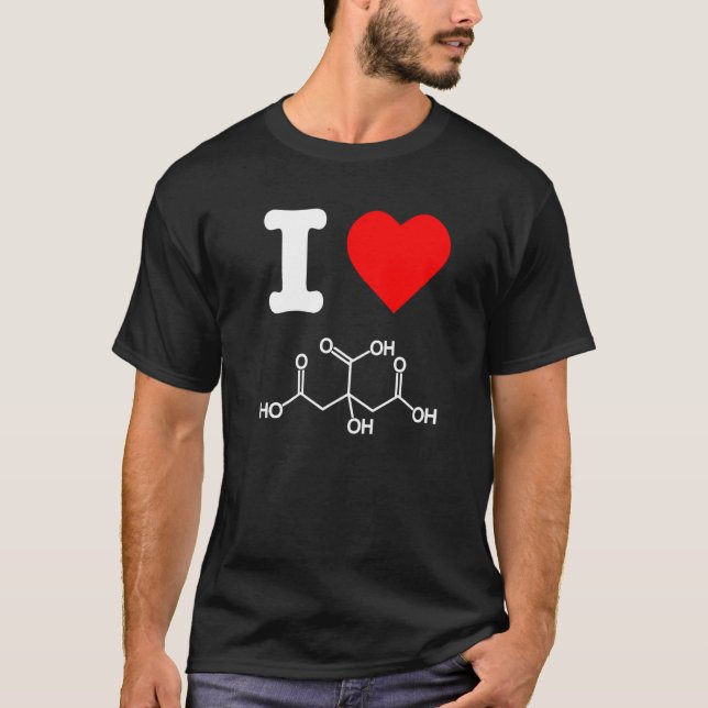 T-shirt I Love Citric Acid Skincare Ingrédients Chimie (Devant)