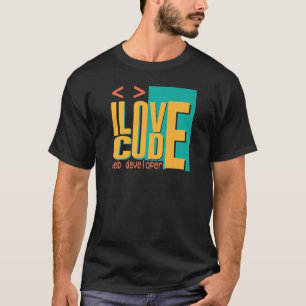 T-shirt I Love Code Web Developer Citations 1