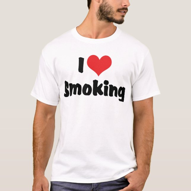 T-shirt I Love Coeur Fumer - Tabac Fumeurs de cigarettes (Devant)