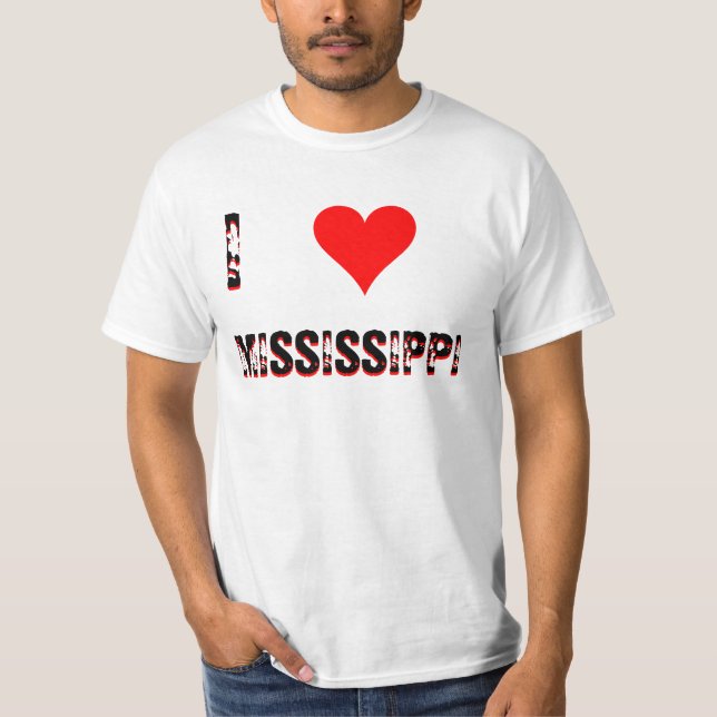 T-SHIRT I LOVE (COEUR) MISSISSIPPI (Devant)