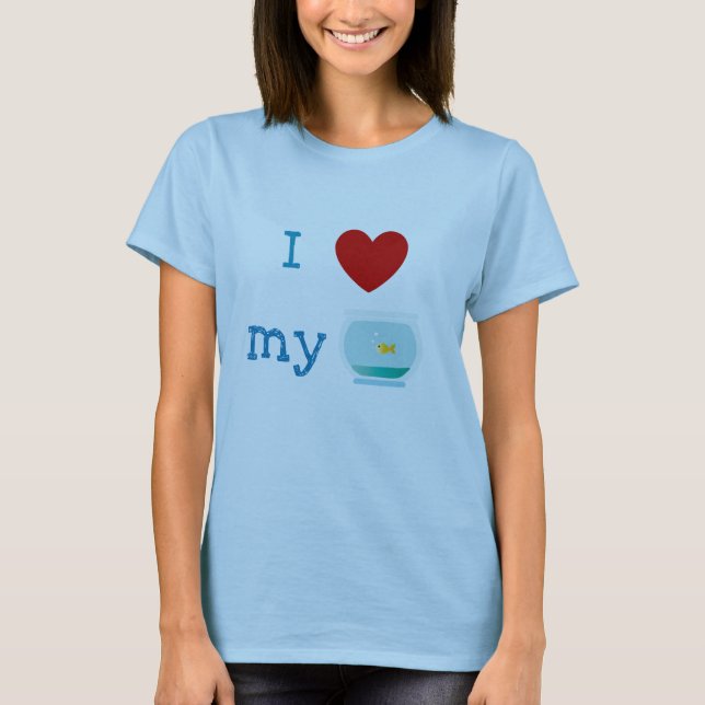 T-shirt I Love (Coeur) My Gold Fish Shirt (Devant)