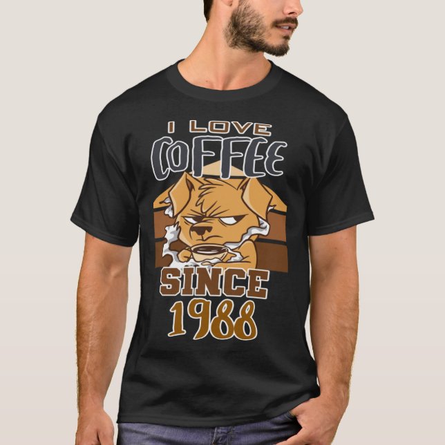 T-shirt I love coffee since 1988 (Devant)