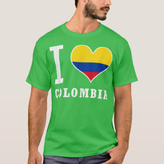 T-shirt I Love Colombian , Yo Amo Colombia Camiseta