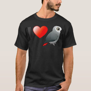 T-shirt I Love Congo Afrique Grey Parrots Bird Lover Pet