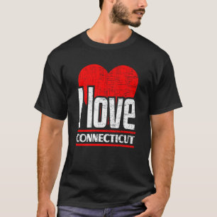 T-shirt I Love Connecticut Best Home State I Heart Connect