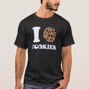 T-shirt I Love Cookies Graphisme Nouveauté Sarcastique Fun