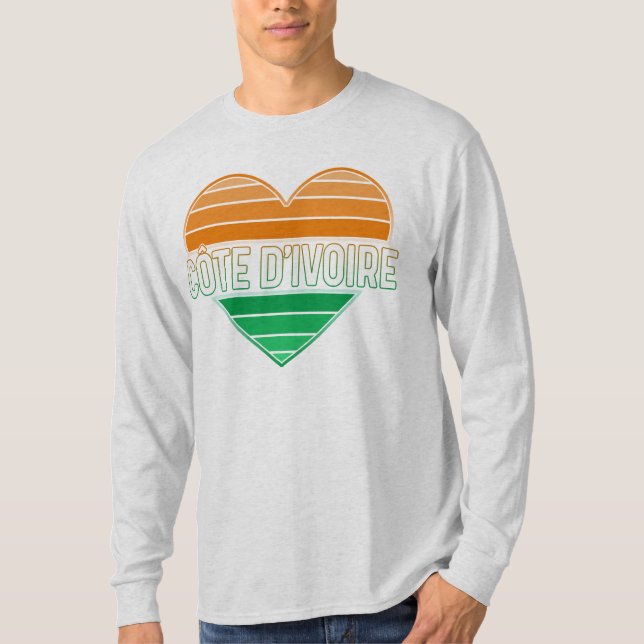 T-shirt I Love Côte d'Ivoire, Côte d'Ivoire Coeur (Devant)