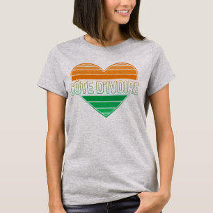 T-shirt I Love Côte d'Ivoire, Côte d'Ivoire Coeur