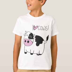 T-shirt I Love Cows - cute funny cartoon cow