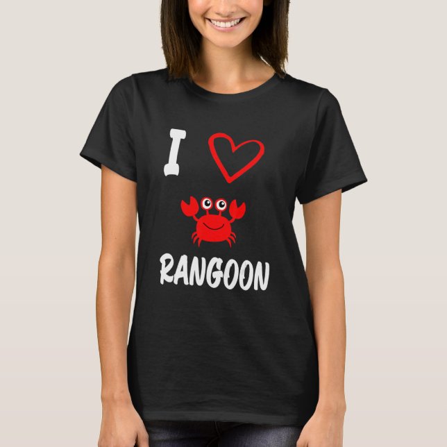 T-shirt I Love Crab Rangoon Cute Crab (Devant)