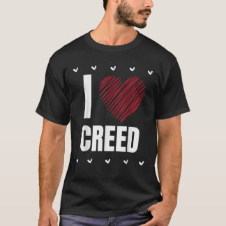 T-shirt I Love CREED Prénom Cool Heart Funny Personali