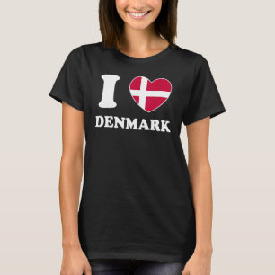 T-shirt I Love Danemark Coeur Drapeau Femmes Hommes Enfant