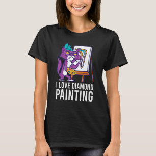 T-shirt I Love Diamond Peinture Peintre Artiste Brush Artw