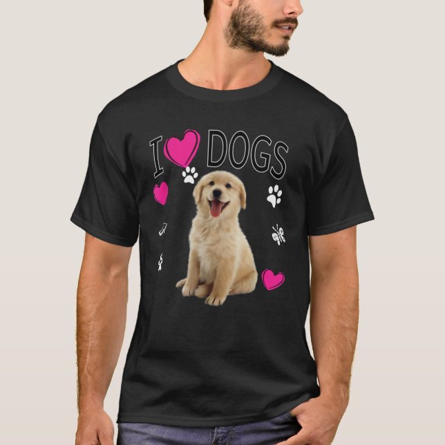 T-shirt I Love Dogs - Golden Labrador retriever (Devant)